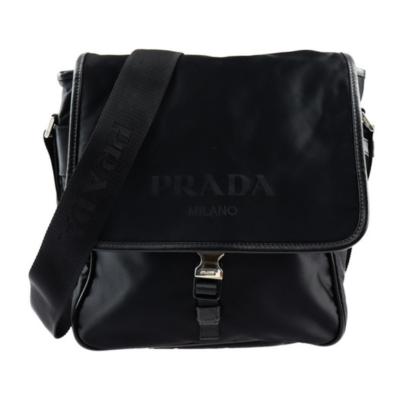 PRADA Handbags - PRADA Prada shoulder bag VA0770 nylon leather black silver hardware messenger